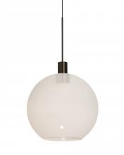 Besa Lighting X-NEWTON8MW-LED-BR - Besa, Newton 8 Cord Pendant for Multiport Canopy, Milky White, Bronze Finish, 1x3W LE