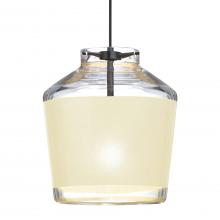 Besa Lighting XP-PIC6CR-BK - Besa Pendant Pica 6 Black Finish, Creme Sand 1x50W MAX GY6.35 Base