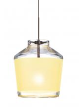 Besa Lighting XP-PIC6CR-BR - Besa Pendant Pica 6 Bronze Creme Sand 1x50W Halogen