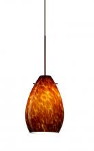 Besa Lighting 1XP-171318-BR - Besa Pendant Pera 6 Bronze Amber Cloud 1x50W Halogen