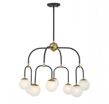 Savoy House 1-6698-8-143 - Couplet 8 LT Chandelier in Matte Black with Warm Brass Accents