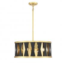Savoy House 7-1929-4-261 - Kellerman 4-Light Pendant in Matte Black with True Gold