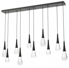 Hammerton PLB0078-10-MB-C-C01-L3 - Raindrop Linear 10 PC.-Matte Black-Blown Glass