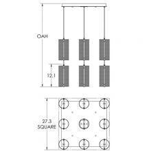 Hammerton CHB0019-09-MB-0-C01-E2 - Uptown Mesh Square 9pc Multi-Pendant