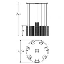 Hammerton CHB0020-08-MB-0-C01-E2 - Downtown Mesh Round 8pc Multi-Pendant