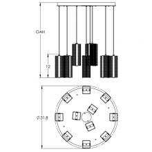 Hammerton CHB0020-11-MB-0-C01-E2 - Downtown Mesh Round 11pc Multi-Pendant