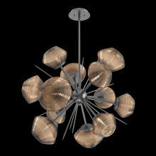 Hammerton CHB0089-0G-GM-B-001-L3 - Mesa 36" Starburst-Gunmetal-Bronze Blown Glass