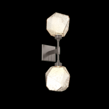 Hammerton IDB0039-02-GM-A-L1 - Gem Double Sconce-Gunmetal-Blown Glass Gem