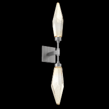 Hammerton IDB0050-02-GM-CA-L1 - Rock Crystal Double Sconce-Gunmetal-Chilled Blown Glass