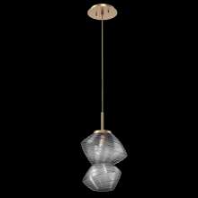 Hammerton LAB0089-01-NB-S-C01-L3 - Mesa Pendant-Novel Brass-Smoke Blown Glass