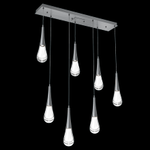 Hammerton PLB0078-07-GM-C-C01-L1 - Raindrop Linear 7 PC.-Gunmetal-Blown Glass