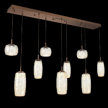 Hammerton PLB0091-09-RB-A-C01-L3 - Vessel 9pc Linear Multi-Pendant-Oil Rubbed Bronze-Amber Blown Glass-Cloth Braided Cord-LED 3000K