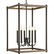 Progress P500089-020 - Fontayne Collection Six-Light Antique Bronze Farmhouse Pendant Light