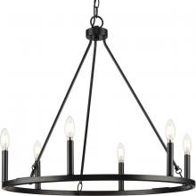 Progress P400313-31M - Gilliam Collection Six-Light Matte Black New Traditional Chandelier