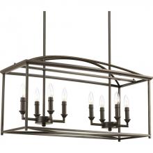 Progress P400033-020 - Piedmont Collection Eight-Light Antique Bronze Farmhouse Chandelier Light