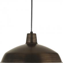 Progress P5094-74 - Metal Shade Collection One-Light Venetian Bronze Spun Metal Shade Farmhouse Pendant Light