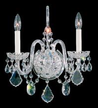 Schonbek 1870 6807-211H - Olde World 2 Light 120V Wall Sconce in Aurelia with Heritage Handcut Crystal