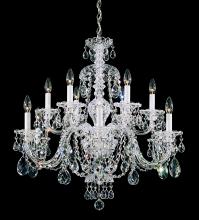 Schonbek 1870 3601-211H - Sterling 12 Light 120V Chandelier in Aurelia with Heritage Handcut Crystal