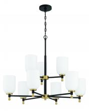 Craftmade 60329-FBSB - Council 9 Light Chandelier in Flat Black/Satin Brass