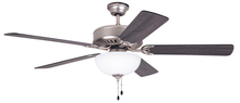 Craftmade C201BN/P-WB6 - Pro-Builder Unipack with. 52" Contractor's Design Walnut Blades and Alabaster Bowl Light Kit