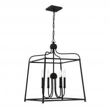  2244-BF_NOSHADE - Libby Langdon Sylvan 4 Light Black Forged Chandelier