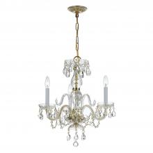 Crystorama 5044-PB-CL-SAQ - Traditional Crystal 3 Light Spectra Crystal Polished Brass Mini Chandelier