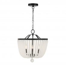 Crystorama 604-MK-FR - Rylee 4 Light Matte Black Frosted Beads Chandelier