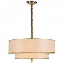 Crystorama 9507-AB - Luxo 5 Light Drum Shade Antique Brass Chandelier