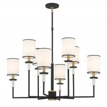 Crystorama HAT-478-BF-VG - Hatfield 8 Light Black Forged + Vibrant Gold Chandelier