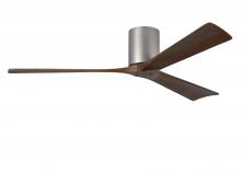 Matthews Fan Company IR3H-BN-WA-60 - Irene-3H three-blade flush mount paddle fan in Brushed Nickel finish with 60” solid walnut tone