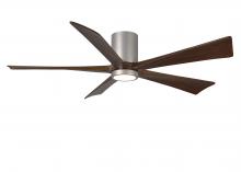 Matthews Fan Company IR5HLK-BN-WA-60 - IR5HLK five-blade flush mount paddle fan in Brushed Nickel finish with 60” solid walnut tone bla