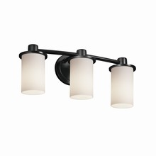 Justice Design Group FSN-8513-10-OPAL-MBLK - Rondo 3-Light Bath Bar