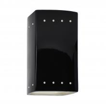 Justice Design Group CER-0925-BKMT-LED1-1000 - Small LED Rectangle w/ Perfs - Open Top & Bottom