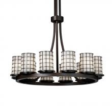 Justice Design Group WGL-8763-10-GRCB-DBRZ - Dakota 12-Light Ring Chandelier (Tall)