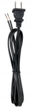 Satco Products Inc. 80/2398 - 6 Foot 18/2 SPT-1 105C Cord Set; Black Finish; 24" Hank; 200 Carton; Molded Polarized Plug;