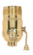 Satco Products Inc. 90/1409 - On-Off Pull Chain Socket; 1/8 IPS; Aluminum; Brite Gilt Finish; 660W; 250V; Uno Thread