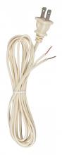 Satco Products Inc. 90/2418 - 8 Foot 18/2 SPT-1 105C Cord Set; Ivory Finish; 36" Hank; 200 Carton; Molded Polarized Plug;