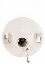 Satco Products Inc. 90/481 - 4 Terminal White Phenolic On-Off Pull Chain Ceiling Receptacle; Screw Terminals; 4-1/2"
