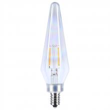 Satco Products Inc. S12142 - 2 Watt Prismatic HX11 LED; 2700K CCT; Candelabra Base; 120 Volt; Aurora Finish; 2-Card