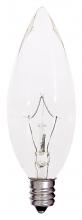 Satco Products Inc. S4996 - 40 Watt BA9 1/2 Incandescent; Clear; 2500 Average rated hours; 380 Lumens; Candelabra base; 120 Volt