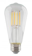 Satco Products Inc. S8554 - 5.5 Watt ST19 LED; Clear; Medium base; 2700K; 500 Lumens; 120 Volt