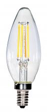 Satco Products Inc. S9922 - 3.5 Watt C11 LED; Clear; Candelabra base; 2700K; 350 Lumens; 120 Volt