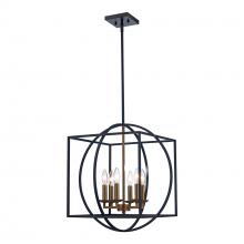 Trans Globe 11186 AG-BK - Arzio 6-Light Two-Tone Cage Chandelier