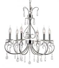 Trans Globe 70366 PC - 6LT-CHANDELIER-CHROME W/HANGIN