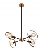 Bethel International TR73C27BR - Chandelier Black & Brushed Brass