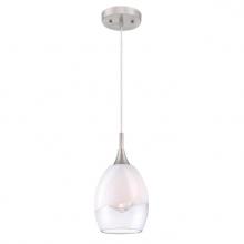 Westinghouse 6362800 - Mini Pendant Brushed Nickel Finish Clear and White Glass