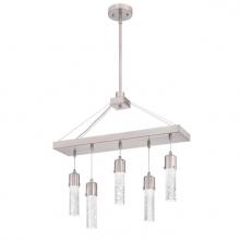 Westinghouse 6371900 - 5 Light LED Chandelier Brushed Nickel Finish Bubble Glass