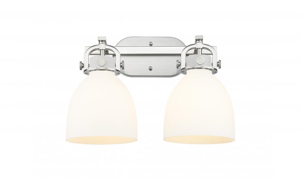 Newton Bell - 2 Light - 17 inch - Satin Nickel - Bath Vanity Light