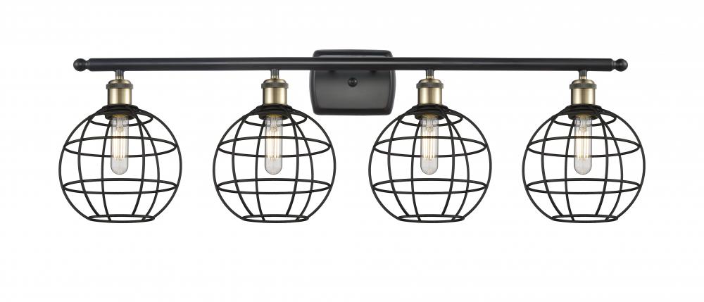 Lake Placid - 4 Light - 38 inch - Black Antique Brass - Bath Vanity Light