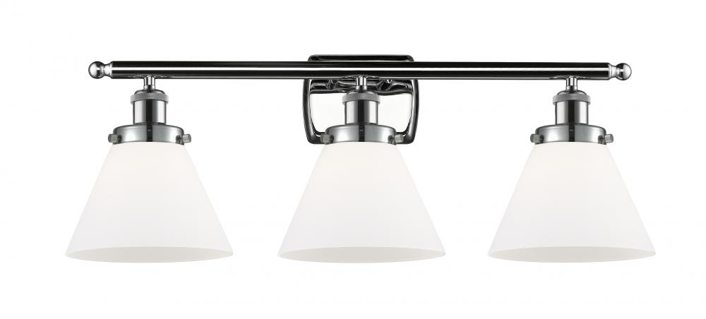 Cone - 3 Light - 28 inch - Polished Chrome - Bath Vanity Light